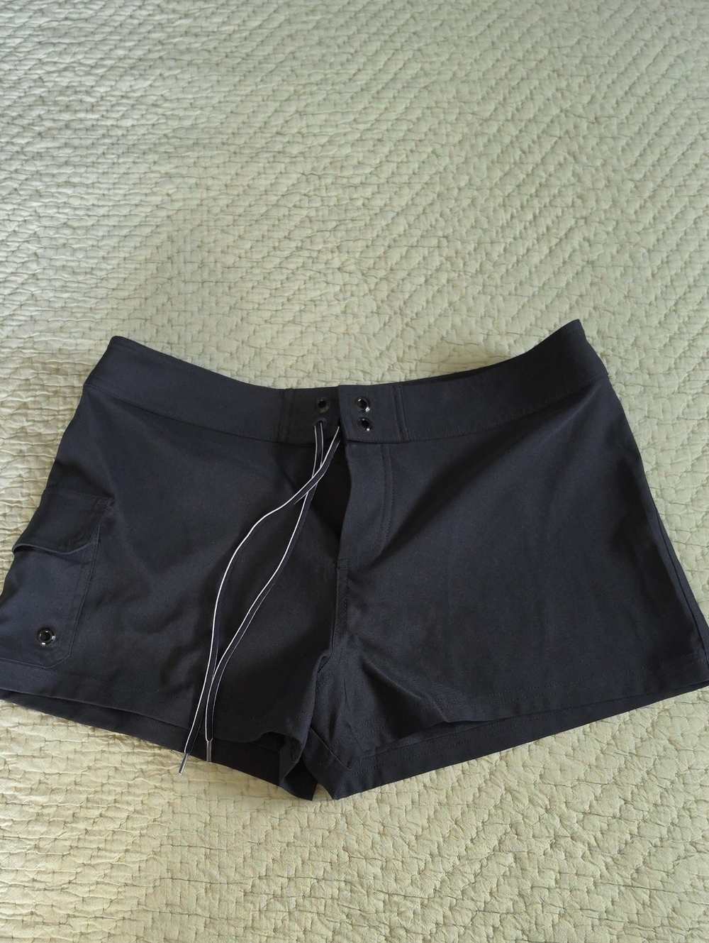 Black Women's Swim Shorts with Drawstring